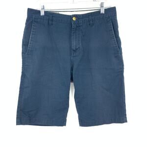 Volcom Casual Chino Shorts Flat Front Mens Size 30 Navy Blue